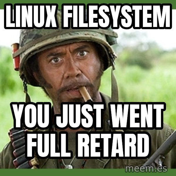 went full retard meme: Linux Filesystem / you just went full retard