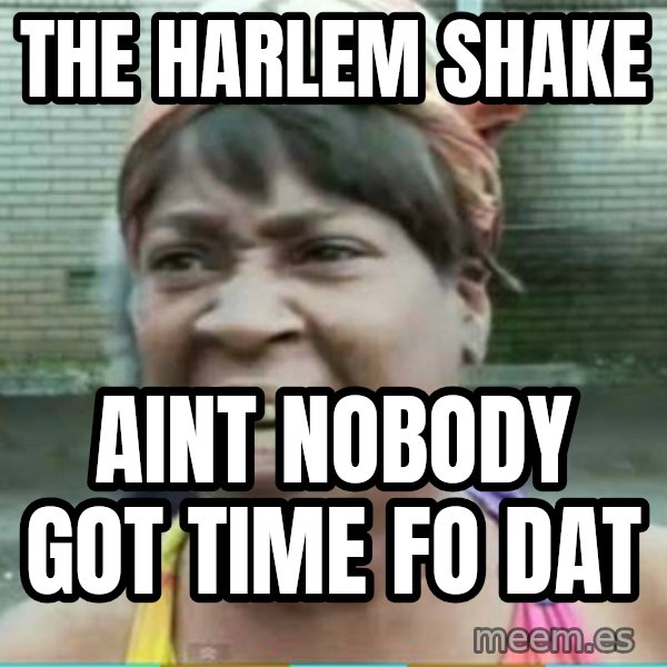 Sweet Brown Meme meme: the harlem shake / aint nobody got time fo dat