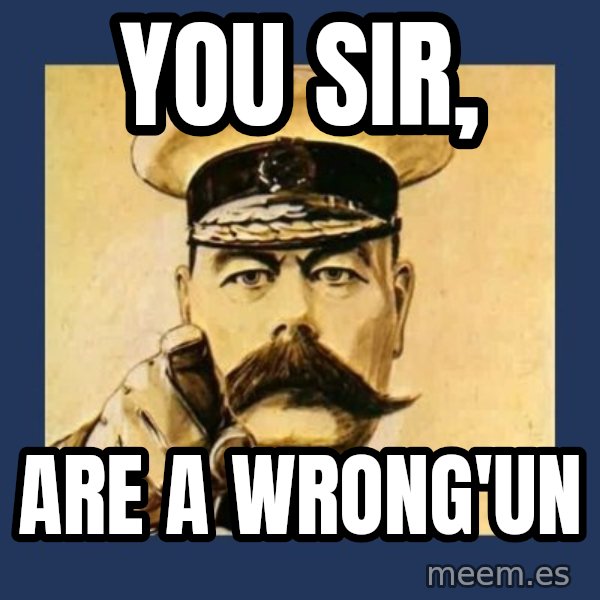 your country needs you meme: You Sir, / Are a Wrong'Un