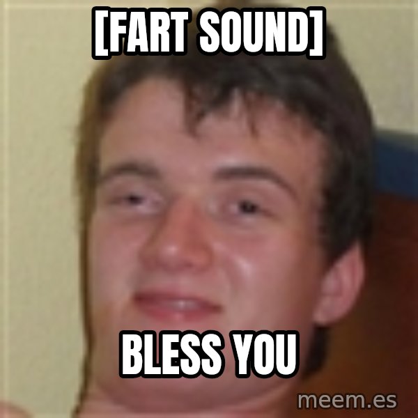 10guy meme: [Fart Sound] / bless you