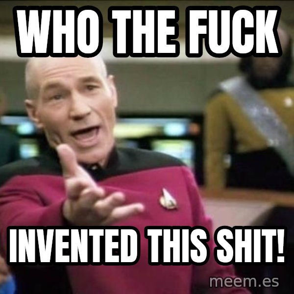 Why the fuck meme: Who the fuck / Invented this shit!
