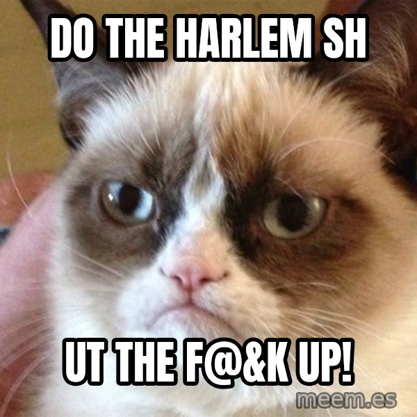 Angry Cat Meme meme: Do the Harlem sh / Ut the f@&k up!