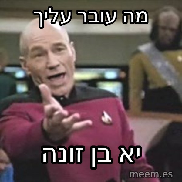 Captain Picard meme: מה עובר עליך / יא בן זונה