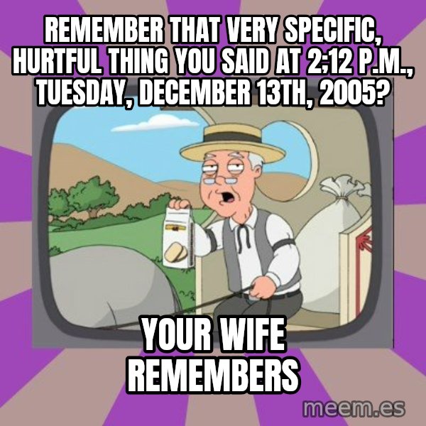 Pepperidge Farm Remembers Meme meme: remember that very specific, hurtful thing you said at 2;12 P.M., Tuesday, december 13th, 2005? / your wife remembers