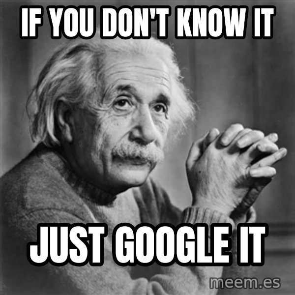 Albert Einstein meme: if you don't know it / just google it