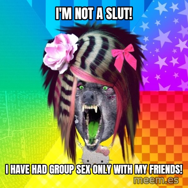 Insanity Scene Wolf meme: I'm not a slut! / I have had group sex only with my friends!