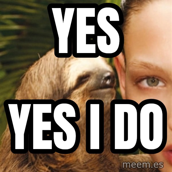 The Rape Sloth meme: Yes / Yes i do