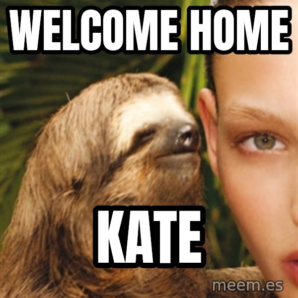 The Rape Sloth meme: Welcome home / Kate