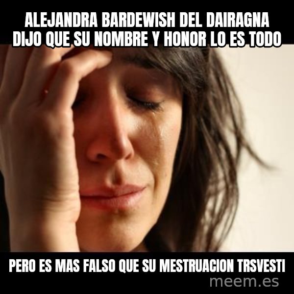 crying girl sad meme: ALEJANDRA BARDEWISH DEL DAIRAGNA dijo que su nombre y honor lo es todo / pero es mas falso que su mestruacion trsvesti
