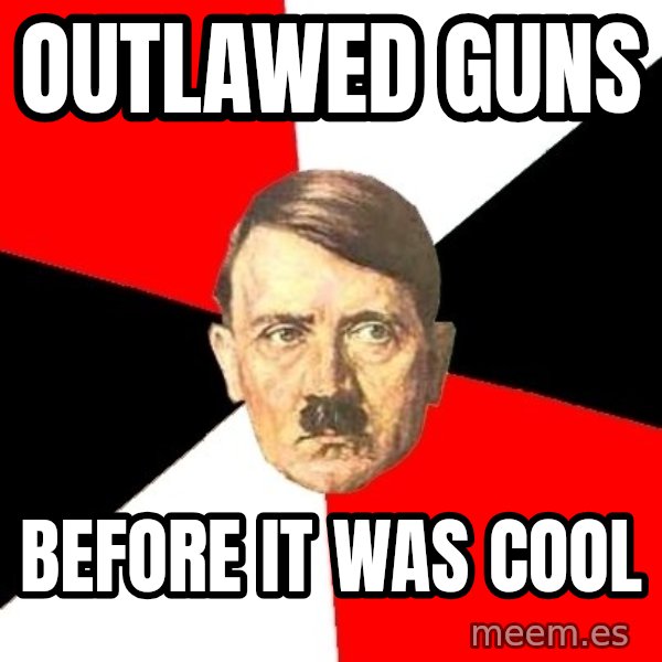 Advice Hitler meme: outlawed guns / before it was cool