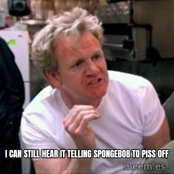 Gordon Ramsay meme: I can still hear it telling spongebob to piss off