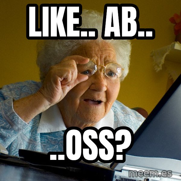 Internet Grandma Surprise meme: LIKE.. AB.. / ..oss?