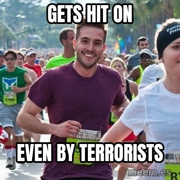 Ridiculously photogenic guy (Zeddie) meme: gets hit on / even by terrorists
