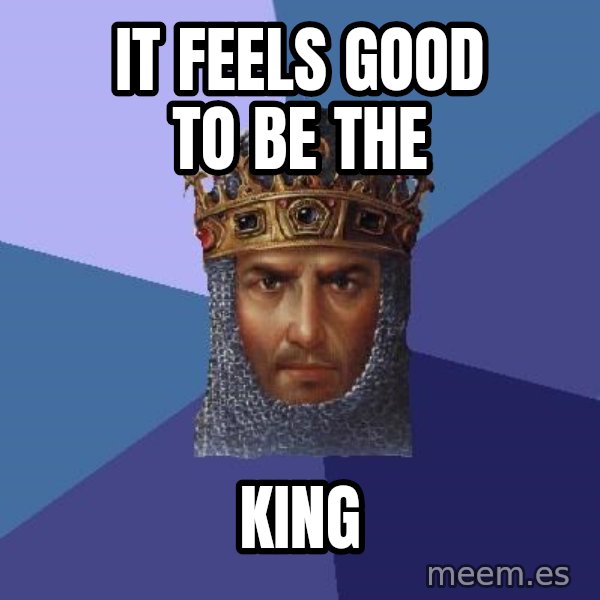 Age Of Empires meme: It feels good to be the / king