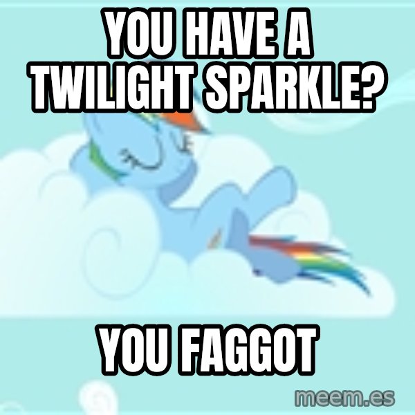 My Little Pony meme: You have a twilight sparkle? / YOU FAGGOT
