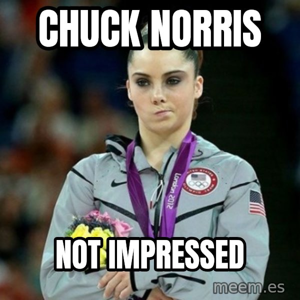 McKayla Maroney Not Impressed meme: chuck norris / not impressed