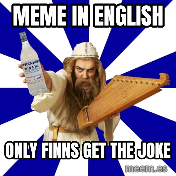 FinnishProblems meme: Meme in english / Only finns get the joke