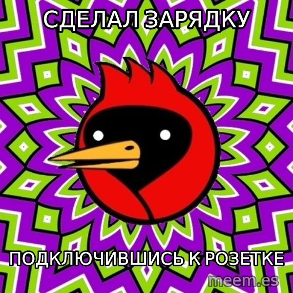Omsk Crow meme: Сделал зарядку / подключившись к розетке