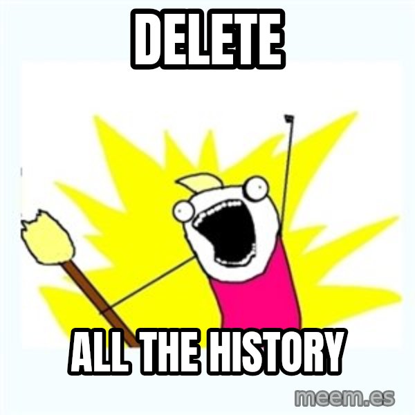 All the things meme: delete / all the history