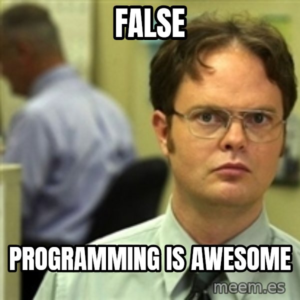 Dwight Schrute meme: False / Programming is awesome