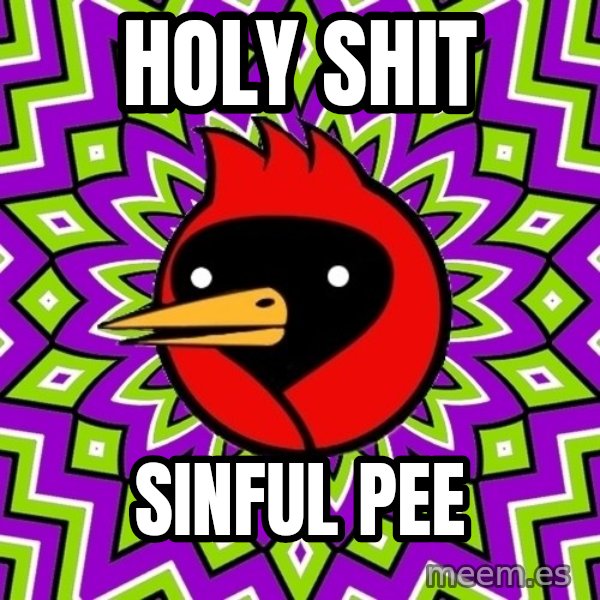 Omsk Crow meme: holy shit / sinful pee