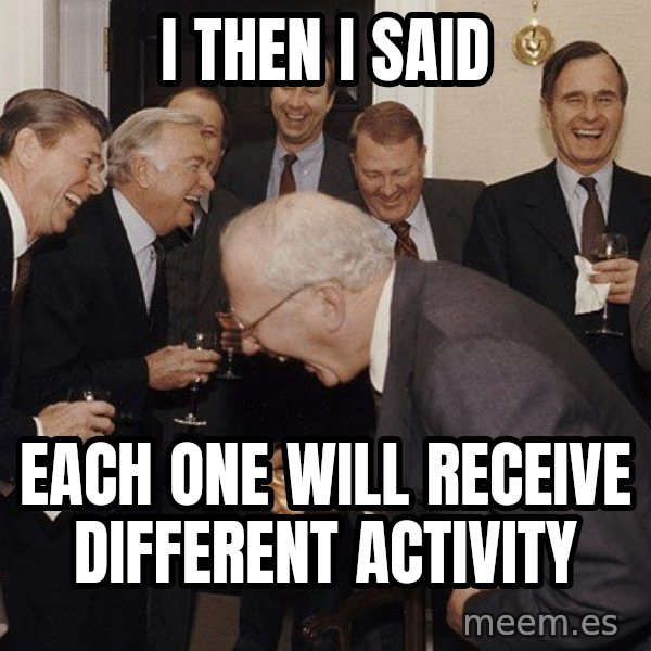 So Then I Said... meme: I then i said / each one will receive different activity