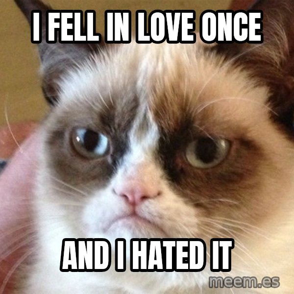 Angry Cat Meme meme: i fell in love once / and i hated it