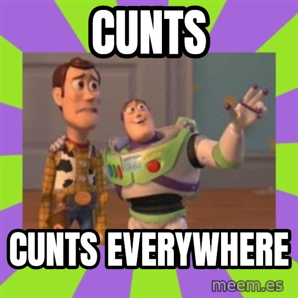 X, X Everywhere  meme: Cunts / Cunts Everywhere