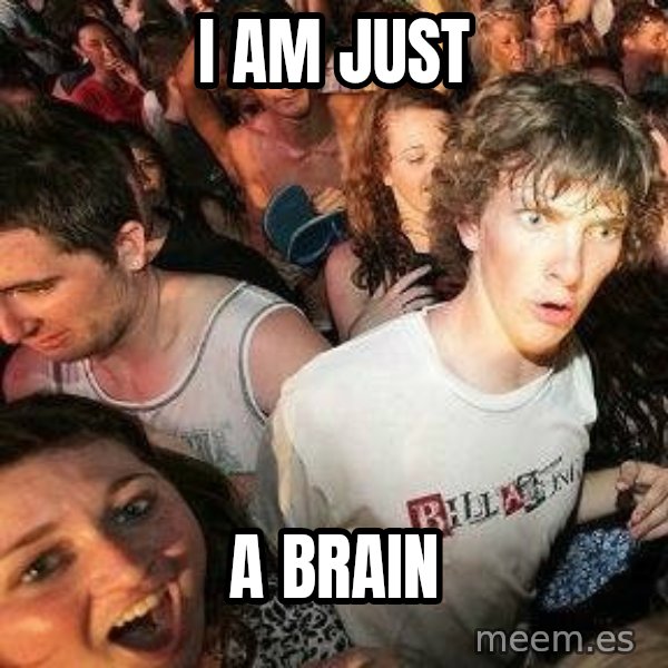 -Sudden Clarity Clarence meme: I am just / A BRAIN