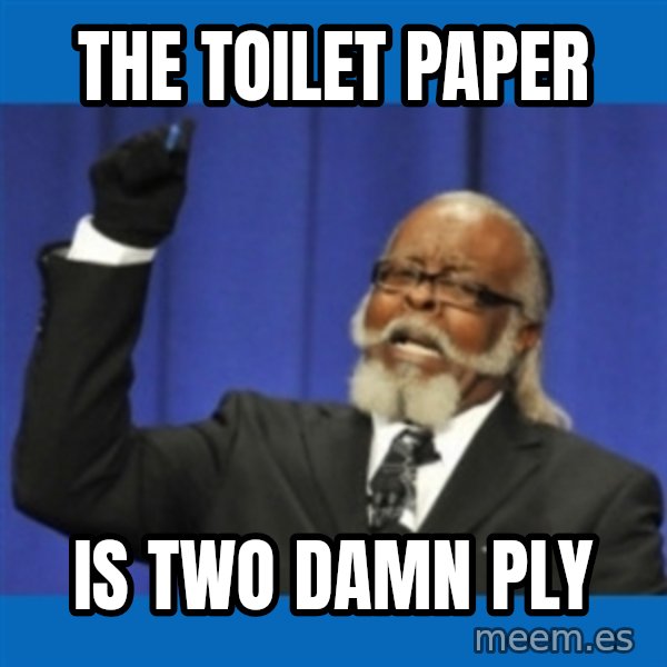 Rent Is Too Damn High meme: THE TOILET PAPER / IS TWO DAMN PLY