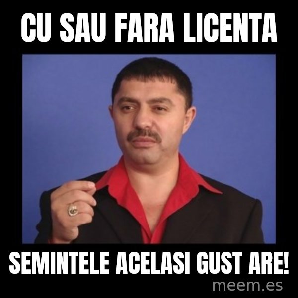 Manelistul Nicolae Guta meme: cu sau fara licenta / semintele acelasi gust are!