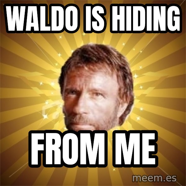 Chuck Norris Advice meme: waldo is hiding / from me
