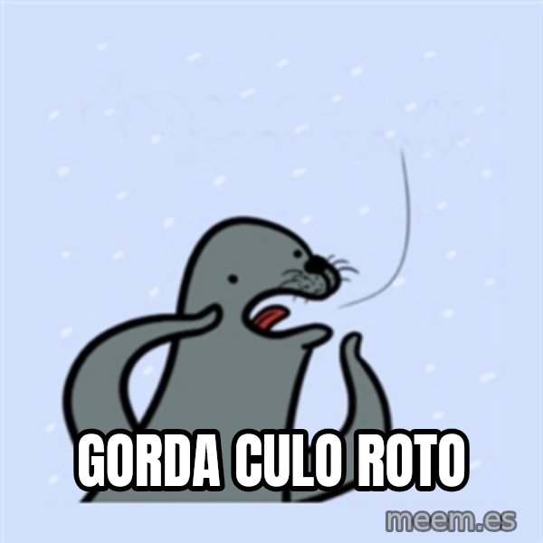 gay seal meme: gorda culo roto