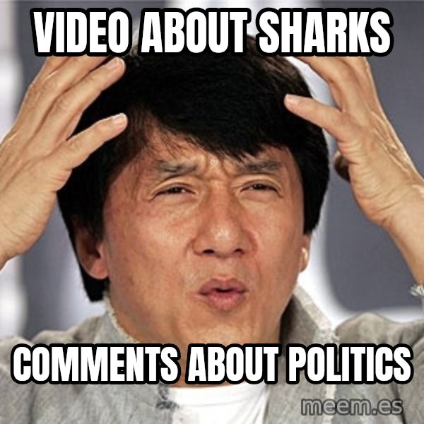 Jackie Chan meme: Video about sharks / Comments about politics