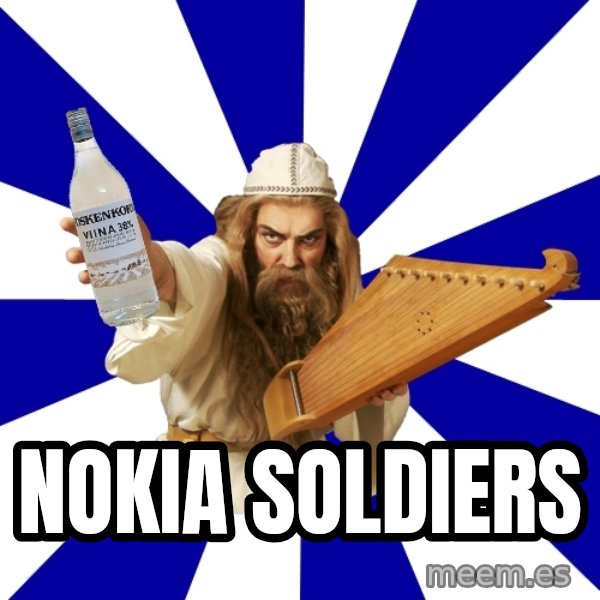 FinnishProblems meme: Nokia soldiers