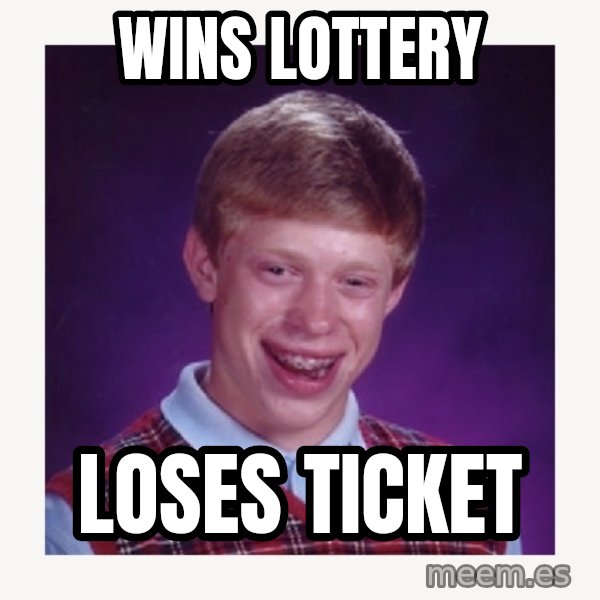 nerdy kid lolz meme: wins lottery / loses ticket