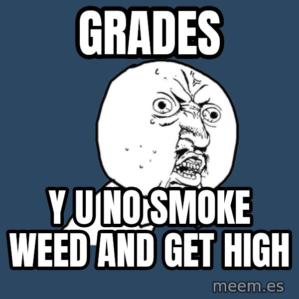 Y U No meme: Grades / y u no smoke weed and get high