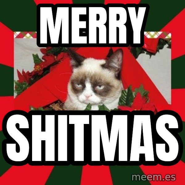 GRUMPY CAT ON CHRISTMAS meme: Merry / shitmas