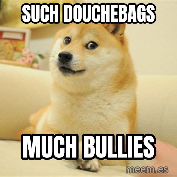 so doge meme: Such douchebags / much bullies