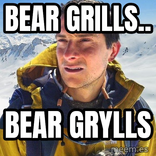 Bear Grylls meme: bear grills.. / bear grylls