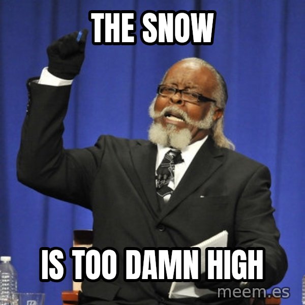 Rent Is Too Damn High meme: THE SNOW / IS TOO DAMN HIGH