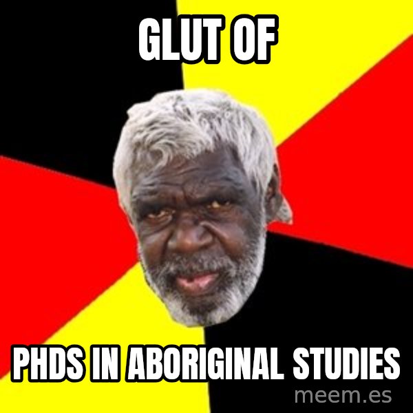 Aboriginal meme: glut of / phds in aboriginal studies