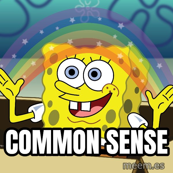 spongebob rainbow meme: COMMON SENSE