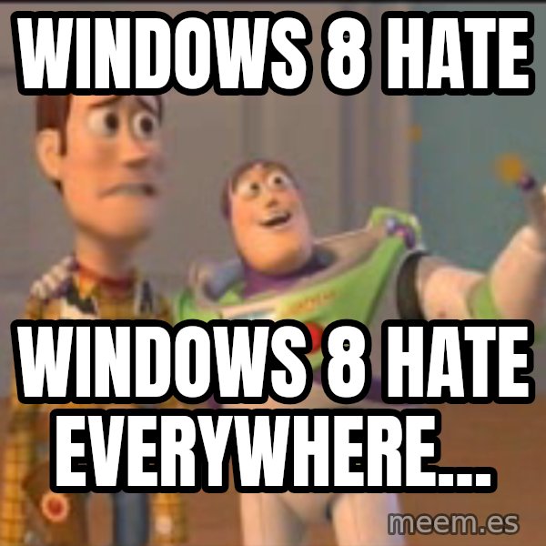 X, X Everywhere  meme: WINDOWS 8 HATE / WINDOWS 8 HATE EVERYWHERE...