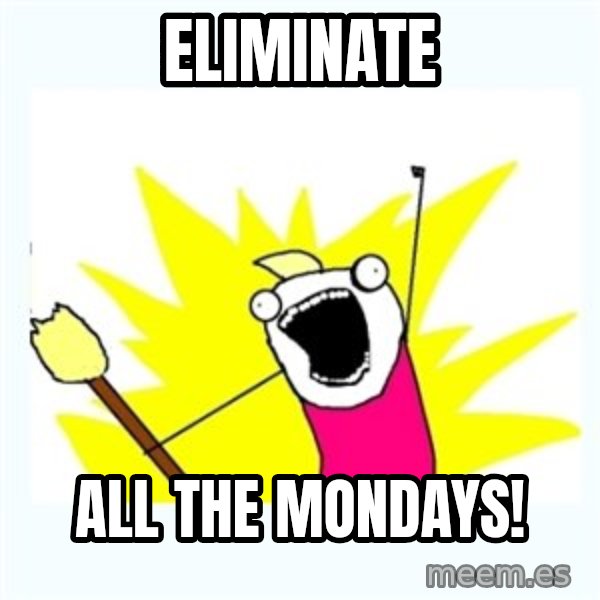 All the things meme: eliminate / all the mondays!