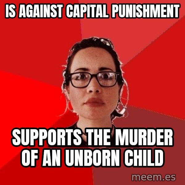 Liberal Douche Garofalo meme: is against capital punishment / supports the murder of an unborn child