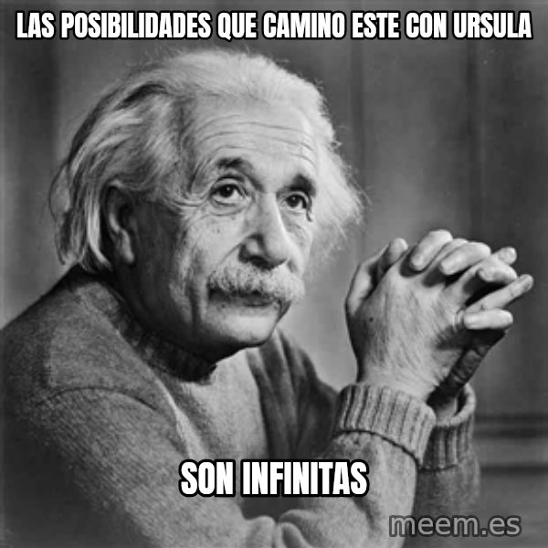 Albert Einstein meme: Las posibilidades que camino este con ursula / son infinitas