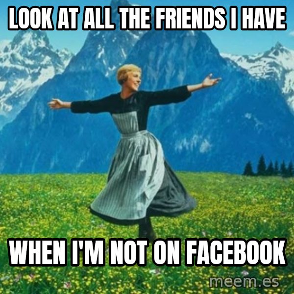 Look at All the Fucks I Give meme: look  at all the friends i have / when i'm not on facebook