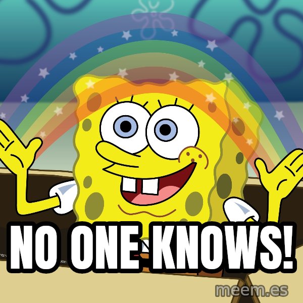 spongebob rainbow meme: no one knows!