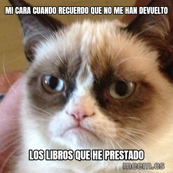Angry Cat Meme meme: mi cara cuando recuerdo que no me han devuelto / los  libros que he prestado